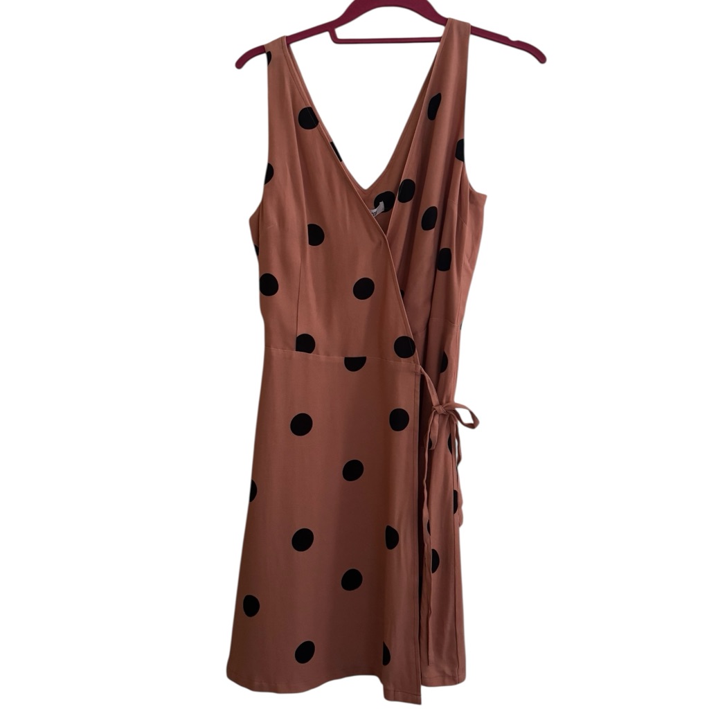 Bb Dakota Brown And Black Tie Front Mini Sundress